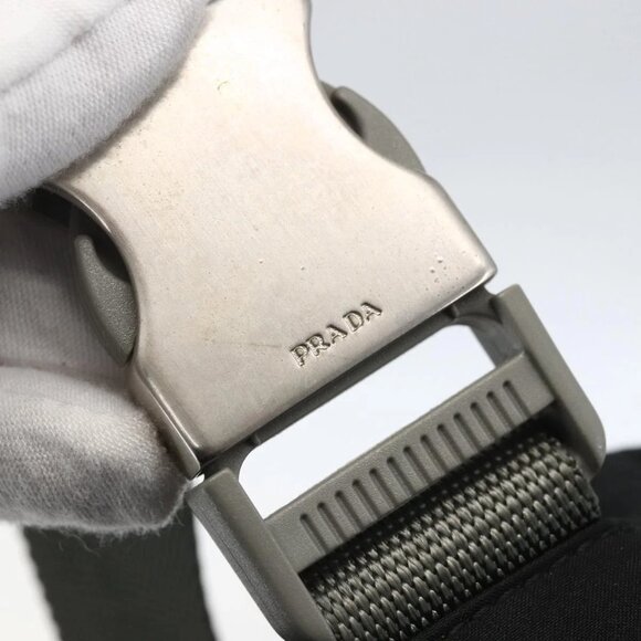 Authentic PRADA Sports Nylon Black Silver Shoulder Bag bst312-121025 - Picture 10 of 16